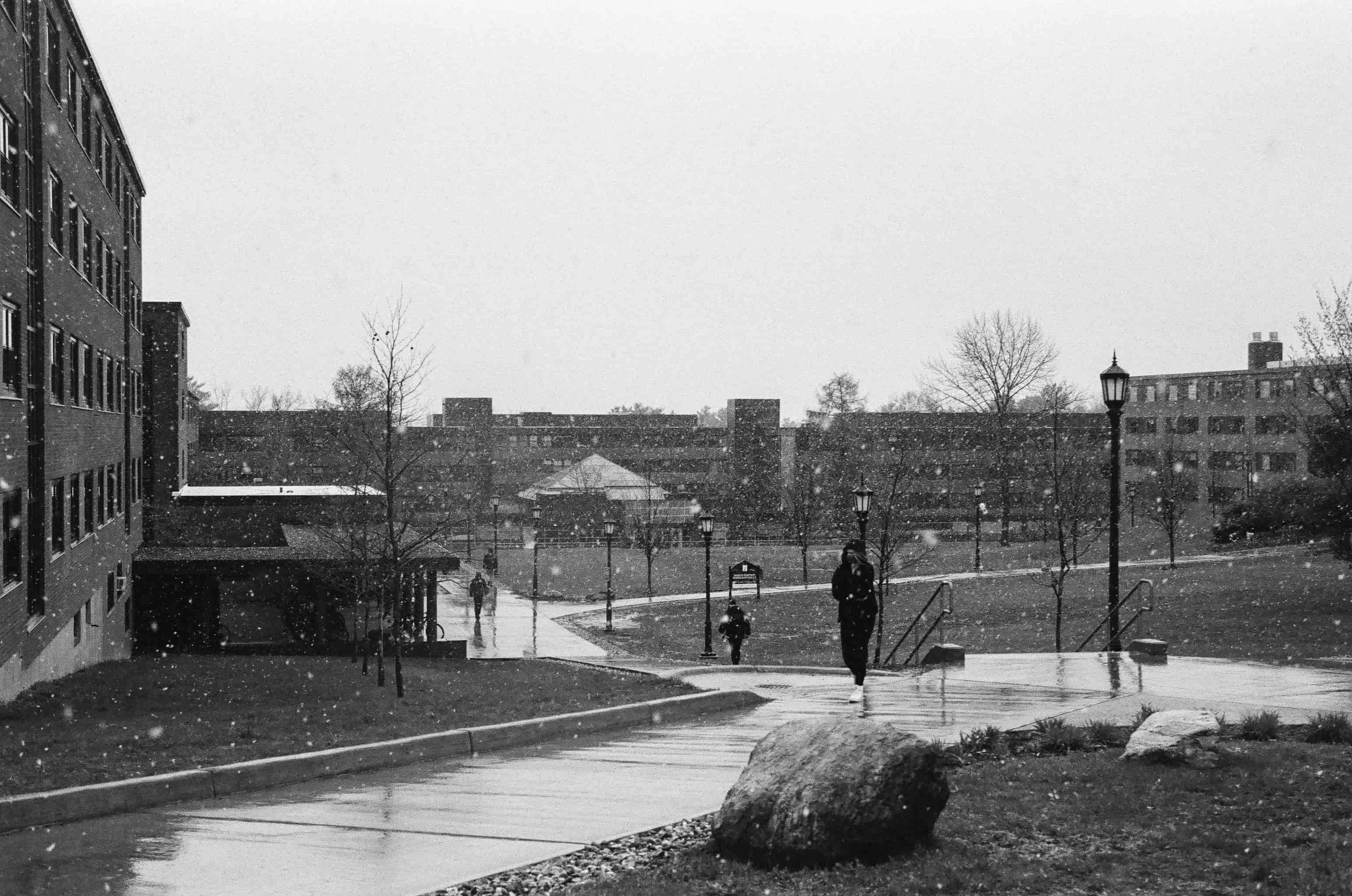 University of Vermont's Redstone campus in the snow